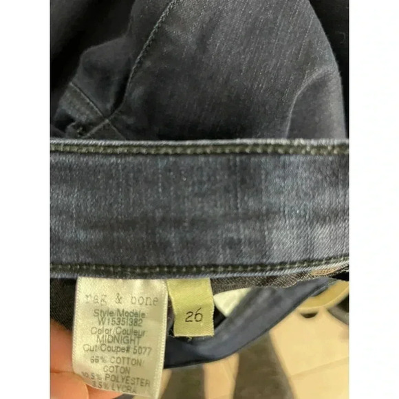 Rag & Bone Womens Ankle Zip Stretch Mid Rise Skinny Dark Wash Jeans Blue Sz 26 - Picture 11 of 11